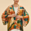 Powder Painted Palms Kimono Jacket