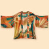 Powder Painted Palms Kimono Jacket