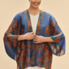 Powder Denim Tapestry Kimono Jacket