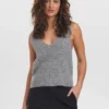 Numph Riette Medium Grey Rib Vest