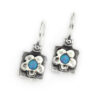 Square Earrings with Opalite Flower