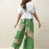 One Hundred Stars Stork Pea Green Crepe Palazzo Pants