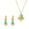 Waterproof Turquoise Fan Set