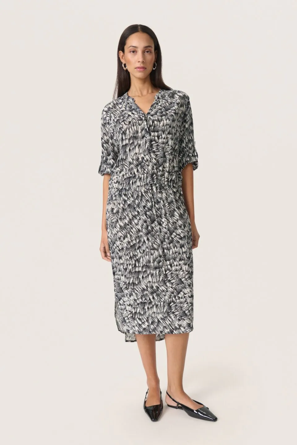 Soaked Zaya Black Stroke Print Dress