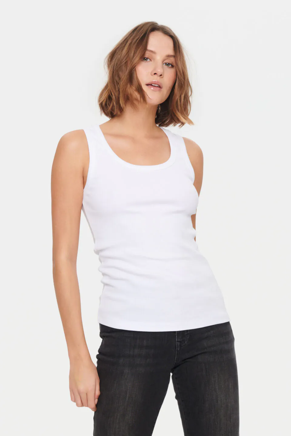 Saint Tropez Aster Bright White Tank Top