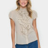 Saint Tropez Tilli Plaza Taupe Short-Sleeved Shirt