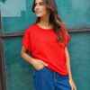 Saint Tropez Mila Flame Scarlet Short-Sleeved Pullover