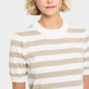 Saint Tropez Mila Ice Plaza Taupe Block Stripe Pullover