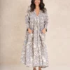 One Hundred Stars Sphinx Grey Pinch Pleat Dress