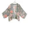 One Hundred Stars Trailing Blossom Grey Kimono