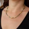 Kao Emerald Beaded Gold Plated Necklace