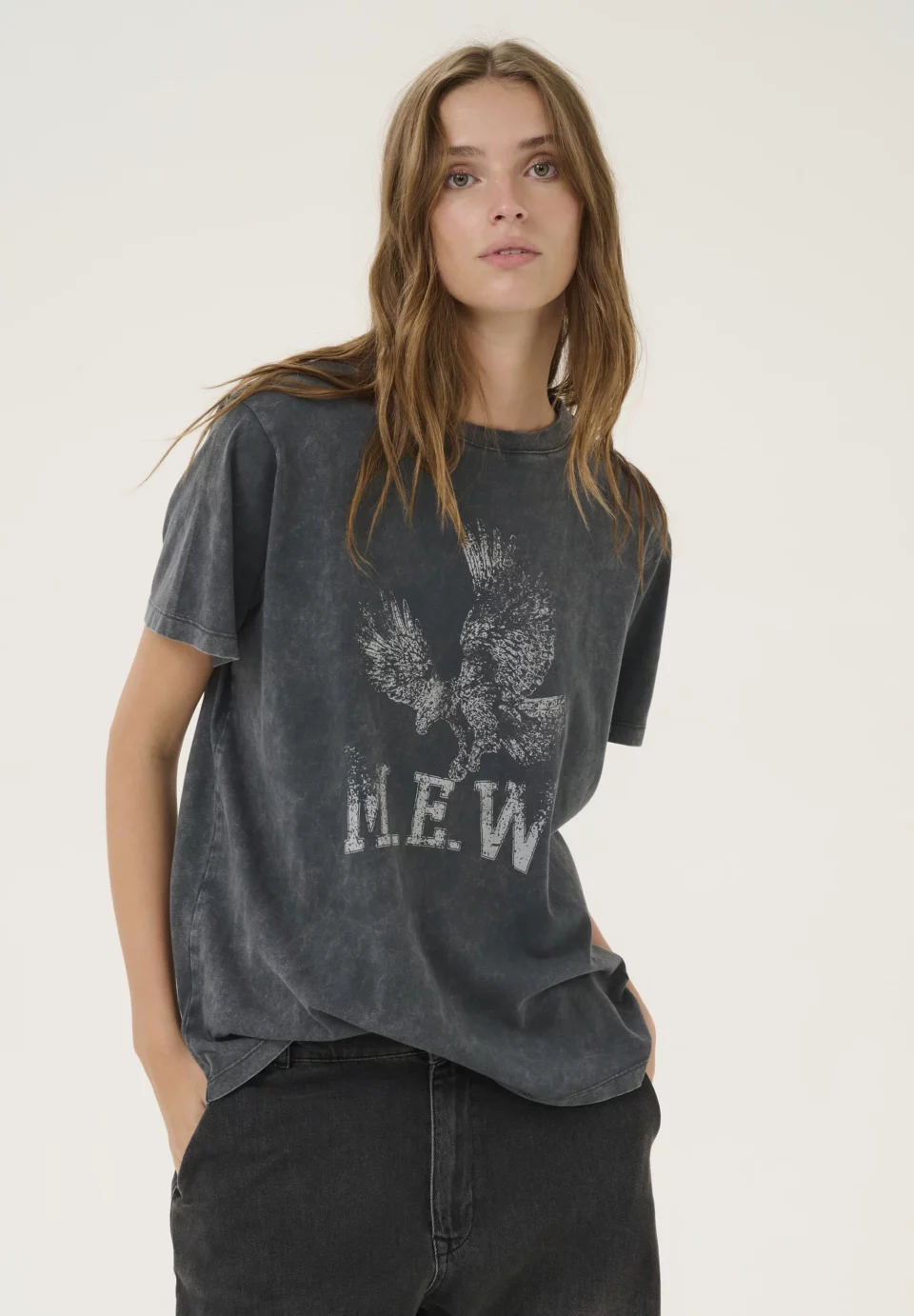 My Essential Wardrobe Dark Grey Rando Eagle Box T-Shirt